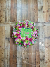 Load image into Gallery viewer, Stink Stank Stunk Christmas Wreath – Pink & Green Whimsical Holiday Decor