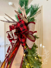 Load image into Gallery viewer, Woodland Plaid Christmas Tree Topper