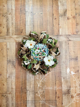 Load image into Gallery viewer, Spring Magnolia Welcome Wreath – Green Plaid Magnolia Door Decor
