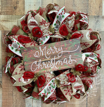Load image into Gallery viewer, Merry Christmas Rustic Wreath
