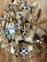 Load image into Gallery viewer, Neutral Pumpkin Welcome Wreath