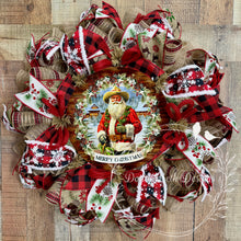 Load image into Gallery viewer, Cowboy Santa Christmas Wreath