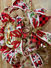 Load image into Gallery viewer, Cowboy Santa Christmas Wreath