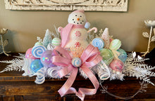 Load image into Gallery viewer, Pastel Candy Snowman Centerpiece