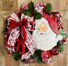 Load image into Gallery viewer, Vintage Santa Christmas Wreath