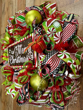 Load image into Gallery viewer, Merry Christmas Candy Stripe Wreath