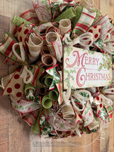 Load image into Gallery viewer, Merry Christmas Holly & Plaid Wreath
