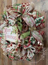 Load image into Gallery viewer, Merry Christmas Holly & Plaid Wreath