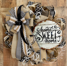 Load image into Gallery viewer, Home Sweet Home Neutral Farmhouse Wreath