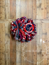 Load image into Gallery viewer, Houston Texans Deco Mesh Wreath with Red Navy White Ribbon – Front Door Football Wreath