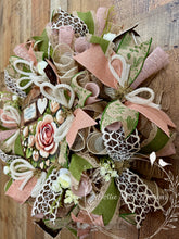 Load image into Gallery viewer, Valentine’s Day Floral Wreath – Rustic Pink & Green Romantic Door Décor