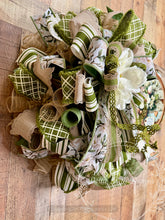 Load image into Gallery viewer, Home Sweet Home Magnolia Deco Mesh Wreath with Layered Bow
