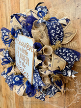 Load image into Gallery viewer, Nautical Coastal Wreath – Heaven Is a Little Closer by the Water Door Decor