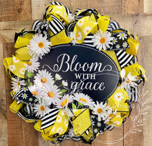 Load image into Gallery viewer, Bloom with Grace Daisy Spring Summer Deco Mesh Wreath