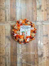 Load image into Gallery viewer, Easter Bunny Carrot Wreath – Stop & Nibble Carrots Spring Mesh Wreath with Rustic Polka Dot Ribbon