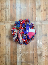 Load image into Gallery viewer, Texas Bluebonnet Patriotic Wreath with Oversized Bow