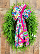 Load image into Gallery viewer, Bead Grass Grapevine Wreath with Bright Summer Ribbon Bow