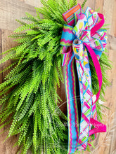 Load image into Gallery viewer, Bead Grass Grapevine Wreath with Bright Summer Ribbon Bow