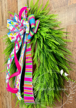 Load image into Gallery viewer, Bead Grass Grapevine Wreath with Bright Summer Ribbon Bow