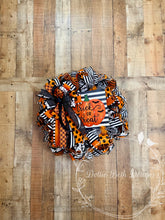 Load image into Gallery viewer, Trick or Treat Halloween Wreath | Orange, Black and White Pumpkin Front Door Decor