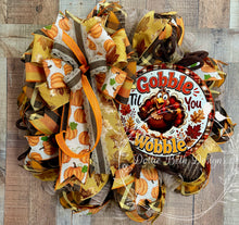 Load image into Gallery viewer, Gobble ’Til You Wobble Thanksgiving Turkey Wreath