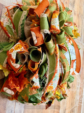 Load image into Gallery viewer, Grateful Thankful Blessed Fall Wreath with Pumpkin Ribbon