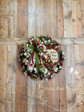 Load image into Gallery viewer, Believe in the Magic of Christmas Wreath – Traditional Red and Green Santa Wreath