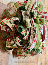 Load image into Gallery viewer, Believe in the Magic of Christmas Wreath – Traditional Red and Green Santa Wreath