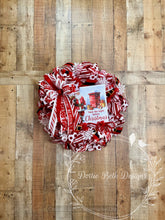 Load image into Gallery viewer, ’Twas the Night Before Christmas Santa Wreath – Red and White Christmas Door Decor