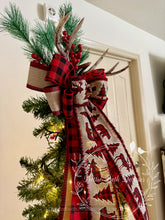 Load image into Gallery viewer, Woodland Plaid Christmas Tree Topper
