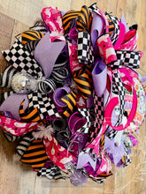 Load image into Gallery viewer, Ghouls Just Wanna Have Fun Halloween Wreath | Pink Ghost Front Door Decor
