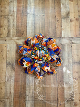 Load image into Gallery viewer, Happy Fall Pumpkin Wreath – Blue and Orange Autumn Deco Mesh Door Decoration
