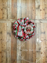Load image into Gallery viewer, Traditional Red Green and White Merry Christmas Wreath with Candy Canes and Festive Holiday Ribbon
