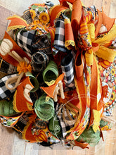 Load image into Gallery viewer, Thanksgiving Turkey Wreath – Talk Turkey to Me Fall Front Door Wreath

