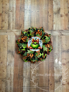Green Monster Halloween Wreath