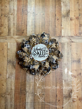 Load image into Gallery viewer, Farmhouse Home Sweet Home Wreath – Neutral Black and Tan Buffalo Check Everyday Deco Mesh Door Decor

