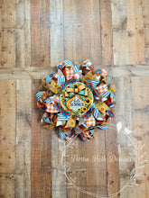 Load image into Gallery viewer, Sunflower Hello Summer Wreath – Rustic Burlap &amp; Teal Orange Mesh Front Door Decor
