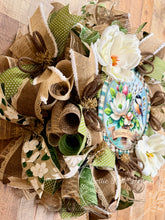 Load image into Gallery viewer, Spring Magnolia Welcome Wreath – Green Plaid Magnolia Door Decor
