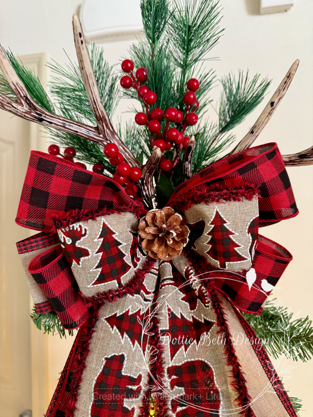 Woodland Plaid Christmas Tree Topper