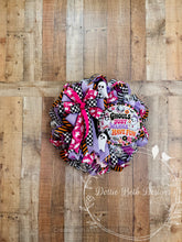 Load image into Gallery viewer, Ghouls Just Wanna Have Fun Halloween Wreath | Pink Ghost Front Door Decor
