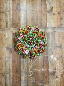 Candy Cane Christmas Wreath