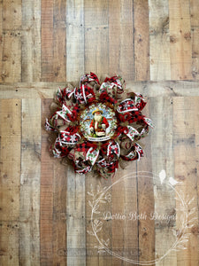 Cowboy Santa Christmas Wreath
