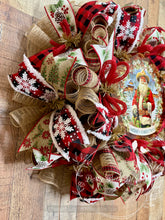 Load image into Gallery viewer, Cowboy Santa Christmas Wreath
