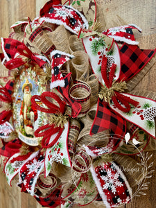 Cowboy Santa Christmas Wreath