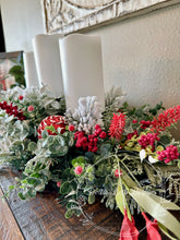 Load image into Gallery viewer, Christmas Centerpiece w/ 3 Tier Pillar Candle Holder (candles not included)
