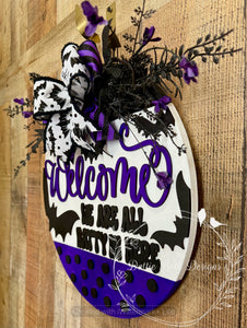 Welcome – We’re All Batty in Here Halloween 16” Door Hanger