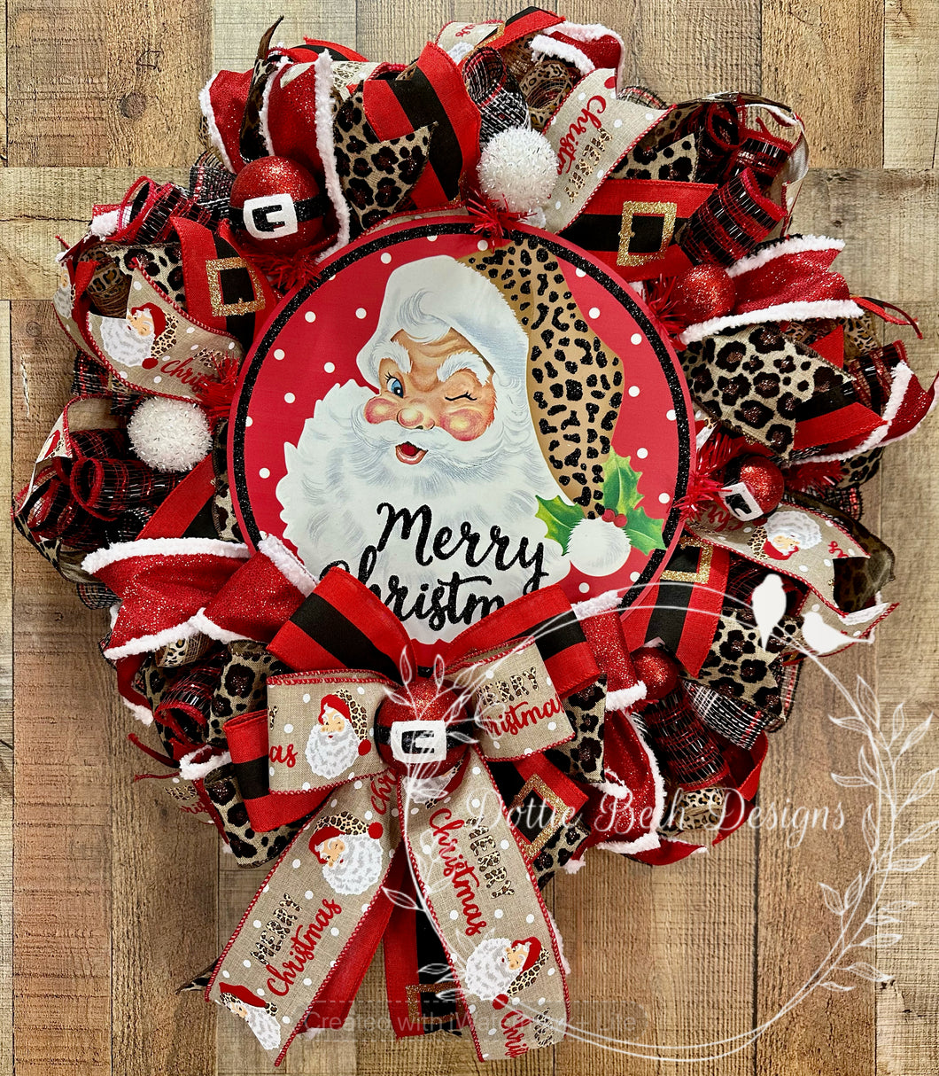 Merry Christmas Leopard Print Santa