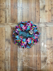 Day of the Dead Wreath – Sugar Skull Halloween Decor, Dia de los Muertos Front Door Decoration