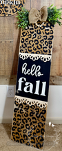 Load image into Gallery viewer, Leopard Print Fall Porch Sign - Rustic Wooden Front Porch Decor
