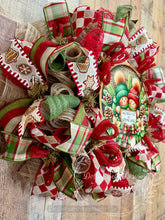 Load image into Gallery viewer, Gingerbread Kisses and Christmas Wishes Wreath – Holiday Front Door Decor
